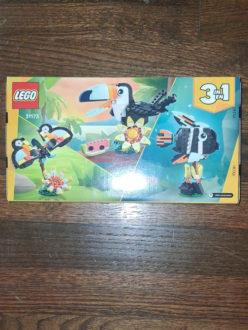 Lego Tropical Birds 3-in-1 Set in Black, White, Orange, Yellow